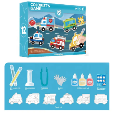 24Pcs DIY Jigsaw Assembly Colorist's Game
